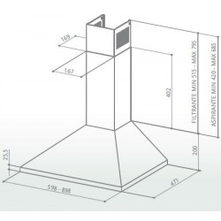 ΑΠΟΡΡΟΦΗΤΗΡΑΣ ΕΠΙΤΟΙΧΙΑ ΚΑΜΙΝΑΔΑ FABER VALUE 60cm INOX by FRANKE