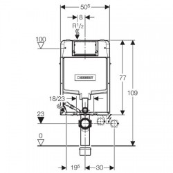 ΚΑΖΑΝΑΚΙ ΕΝΤΟΙΧΙΖΟΜΕΝΟ ΜΟΝΟΤΟΥΒΛΟ 110.772 DESIGN GEBERIT