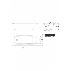 ΜΠΑΝΙΕΡΑ ΧΑΛΥΒΔΙΝΗ FEDRA 120X70cm,140X70cm,150X70cm,160X70cm & 170X70cm GALA