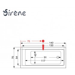 ΜΠΑΝΙΕΡΑ ΑΚΡΥΛΙΚΗ CUBIC 160X70 cm SIRENE