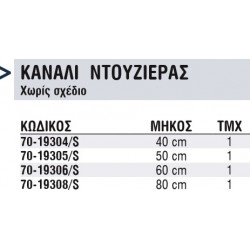 ΚΑΝΑΛΙ ΝΤΟΥΖ ΠΑΤ 80 CM INOX ΣΧΑΡΑ