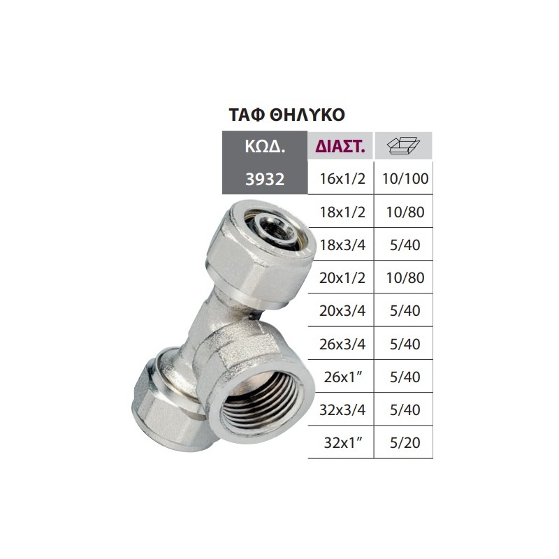 ΤΑΦ ΘΗΛ. 20Χ3/4  ALU PEX Bonom ΤΕΧ/ΣΥΣΦ