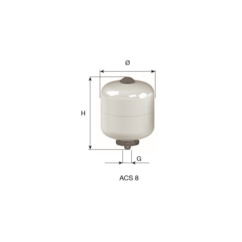 CIMM-ACS  8 lit. BOILER ΓΚΡΙ /ΧΡΩΜΕ ΔΟΧΕΙΟ