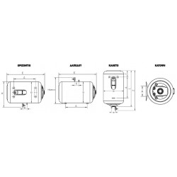 BOILER ALTEC 100LT ΟΡΙΖ 4KW
