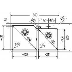 ΝΕΡΟΧΥΤΗΣ ΓΡΑΝΙΤΕΝΙΟΣ 86Χ50 ARUBA CARRON 6205 ΕΝΘΕΤΟΣ ΣΕ ΔΙΑΦΟΡΑ ΧΡΩΜΑΤΑ