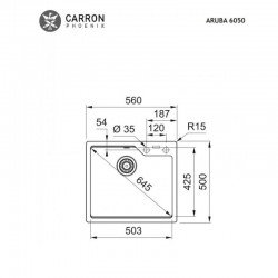 ΝΕΡΟΧΥΤΗΣ ΓΡΑΝΙΤΕΝΙΟΣ 56X50 ARUBA CARRON 6050