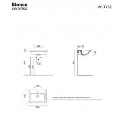 ΕΝΘΕΤΟΣ-ΚΡΕΜΑΣΤΟΣ ΝΙΠΤΗΡΑΣ 60Χ45 CITY BIANCO CERAMICA MCITY82