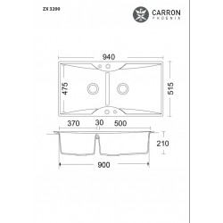 ΝΕΡΟΧΥΤΗΣ ΓΡΑΝΙΤΕΝΙΟΣ 94Χ51.5 ZX 3200 ΕΝΘΕΤΟΣ CARRON