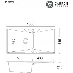ΝΕΡΟΧΥΤΗΣ ΓΡΑΝΙΤΕΝΙΟΣ 120Χ51 JAVA 4210 ΕΝΘΕΤΟΣ CARRON