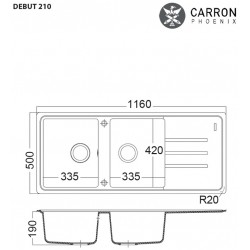ΝΕΡΟΧΥΤΗΣ ΓΡΑΝΙΤΕΝΙΟΣ 116Χ50 DEBUT 210 ΕΝΘΕΤΟΣ CARRON