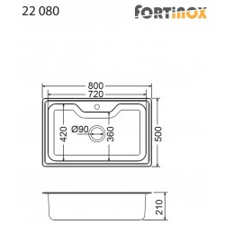 ΝΕΡΟΧΥΤΗΣ ΑΝΟΞΕΙΔΩΤΟΣ 80X50 OCEAN 22080 FORTINOX