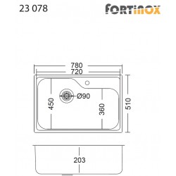 ΝΕΡΟΧΥΤΗΣ ΑΝΟΞΕΙΔΩΤΟΣ 78X51 OCEAN 23078 FORTINOX