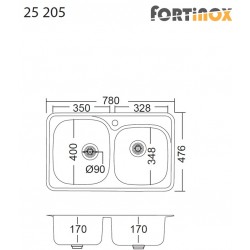 ΝΕΡΟΧΥΤΗΣ ΑΝΟΞΕΙΔΩΤΟΣ 78X47,6 VALLEY 25205 FORTINOX
